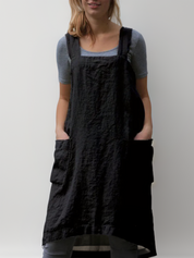 Linen Pinafore Dress with Pockets - Silvia