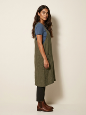 Linen Pinafore Dress with Pockets - Silvia