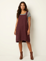 Linen Pinafore Dress with Pockets - Silvia