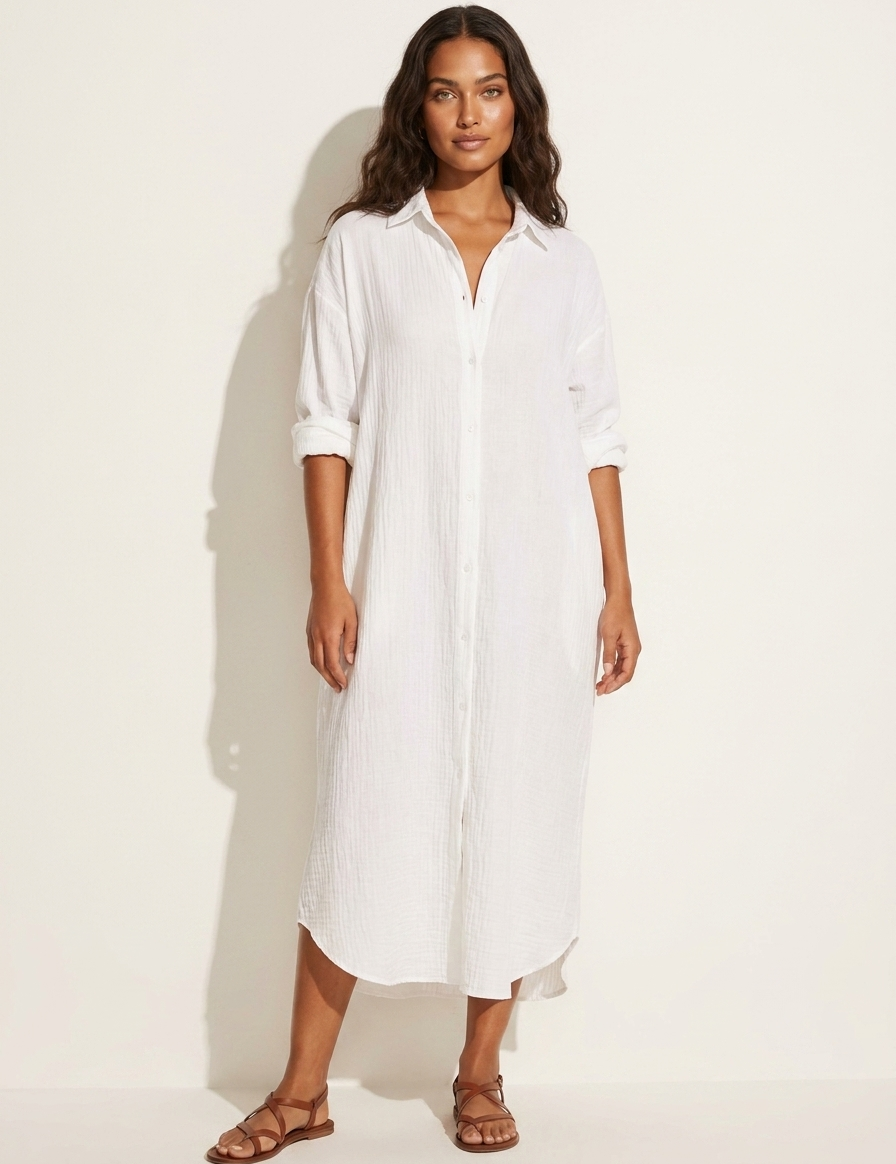 Lightweight, oversized blouse dress - Nora