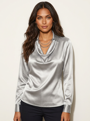 Luxe Satin Cowl Neck Blouse - Aria