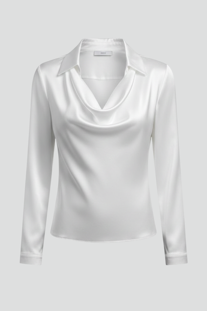 Luxe Satin Cowl Neck Blouse - Sophia
