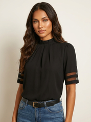 Luxury Blouse with Mesh Sleeves - Sophia