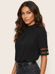 Luxury Blouse with Mesh Sleeves - Sophia