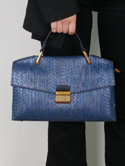 Luxury Croc-Effect Handbag - Valentina