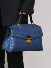 Luxury Croc-Effect Handbag - Valentina