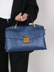 Luxury Croc-Effect Handbag - Valentina
