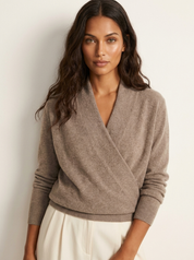 Luxury Wrap Knit Jumper - Celeste