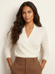 Luxury Wrap Knit Jumper - Celeste