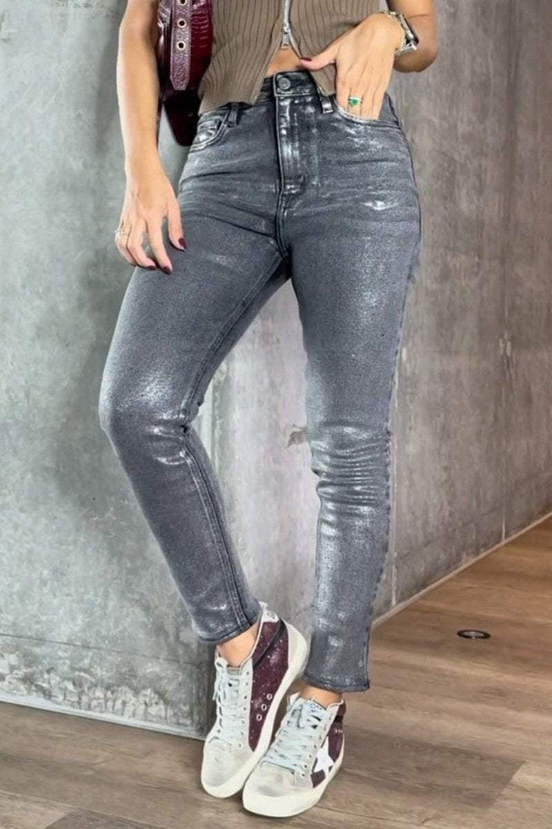 Metallic Skinny Jeans - Nova