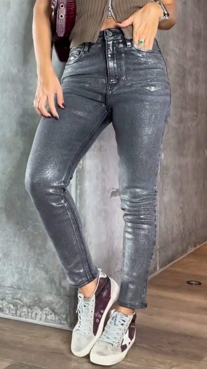 Metallic Skinny Jeans - Nova