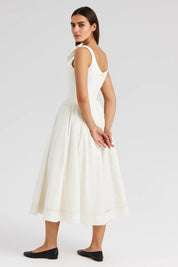 Midi Dress with Bow Shoulder Straps - Isabelle