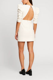 Mini Dress with Puff Sleeves and Open Back - Juliette