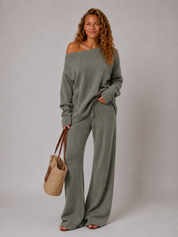 Off-Shoulder Knit Lounge Set - Sophie