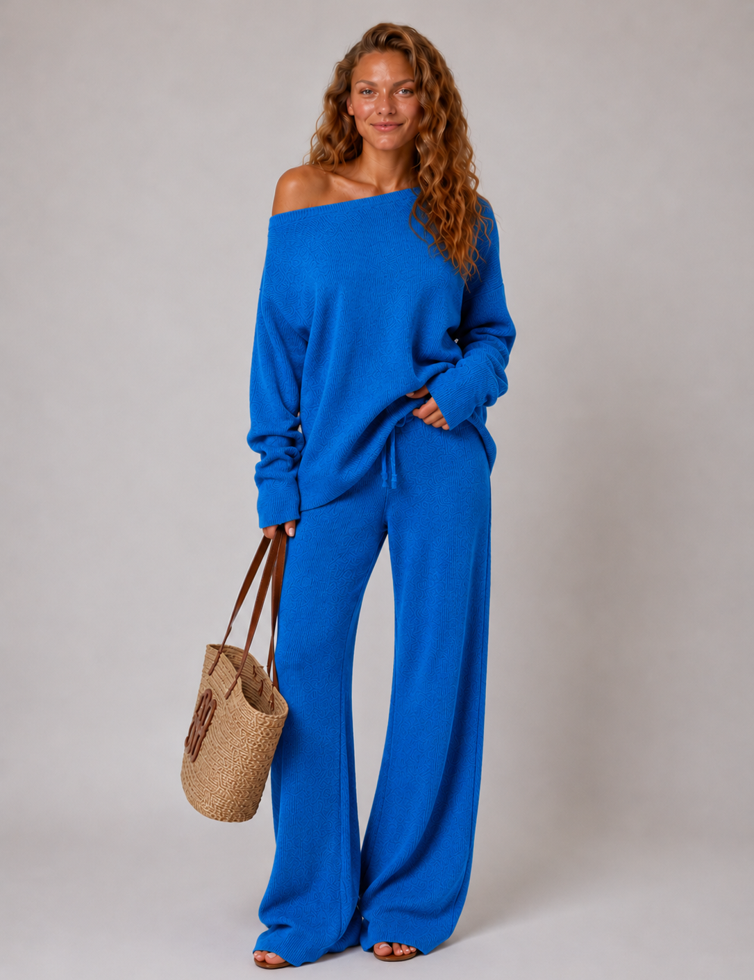 Off-Shoulder Knit Lounge Set - Sophie