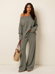 Off-Shoulder Knit Lounge Set - Sophie
