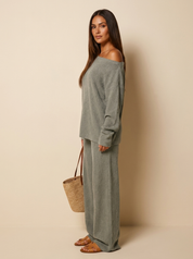 Off-Shoulder Knit Lounge Set - Sophie