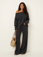 Off-Shoulder Knit Lounge Set - Sophie