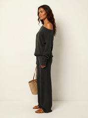 Off-Shoulder Knit Lounge Set - Sophie