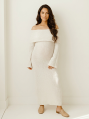 Off-Shoulder Maternity Maxi Dress - Seraphina