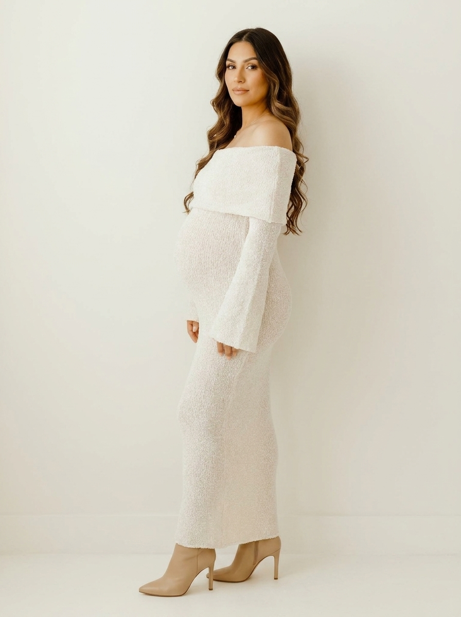 Off-Shoulder Maternity Maxi Dress - Seraphina