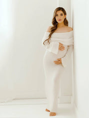 Off-Shoulder Maternity Maxi Dress - Seraphina