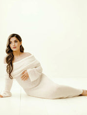 Off-Shoulder Maternity Maxi Dress - Seraphina