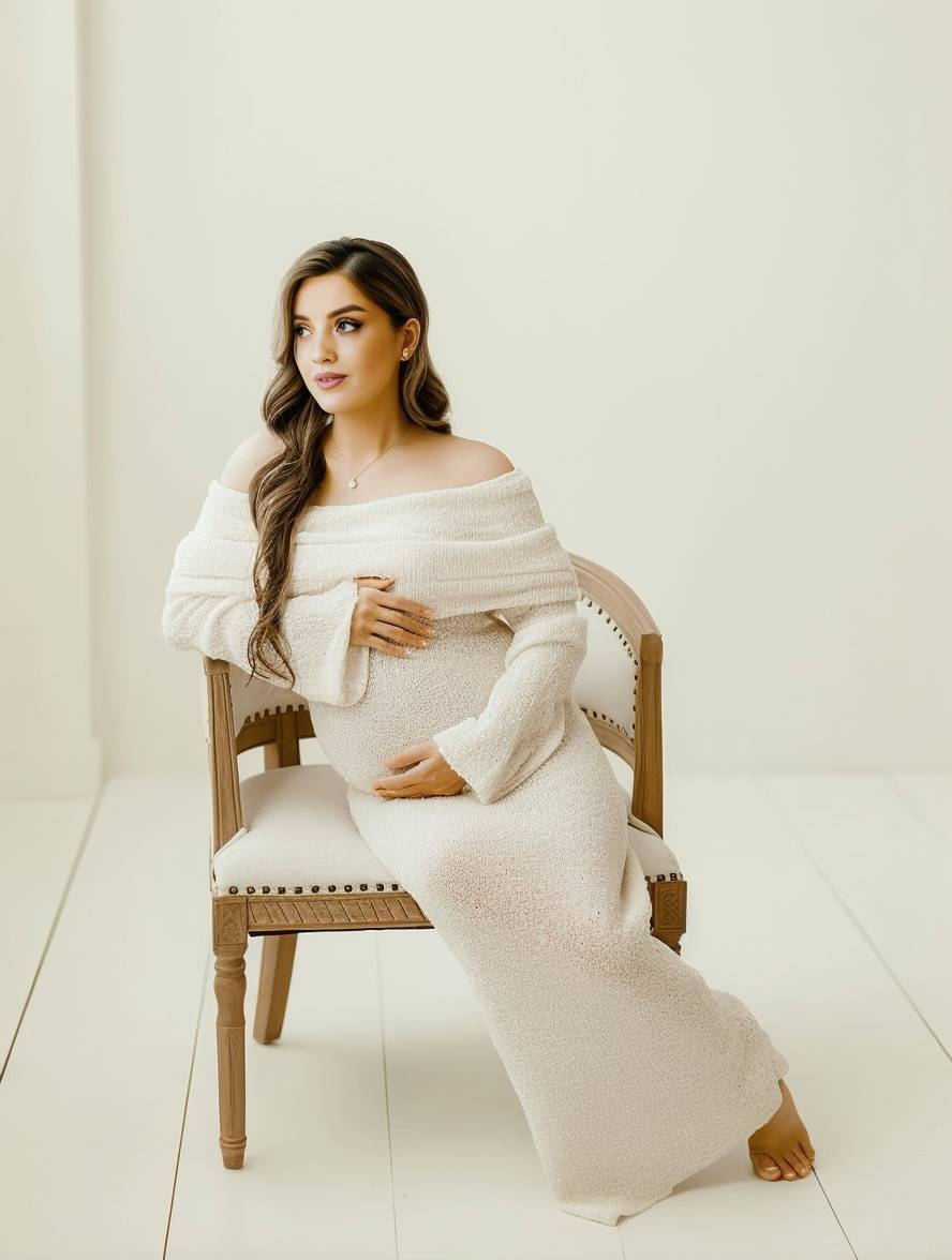 Off-Shoulder Maternity Maxi Dress - Seraphina
