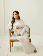 Off-Shoulder Maternity Maxi Dress - Seraphina