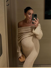 Off-Shoulder Maternity Maxi Dress - Seraphina