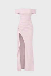 Off-Shoulder Maxi Dress with Elegant Split - Victoria