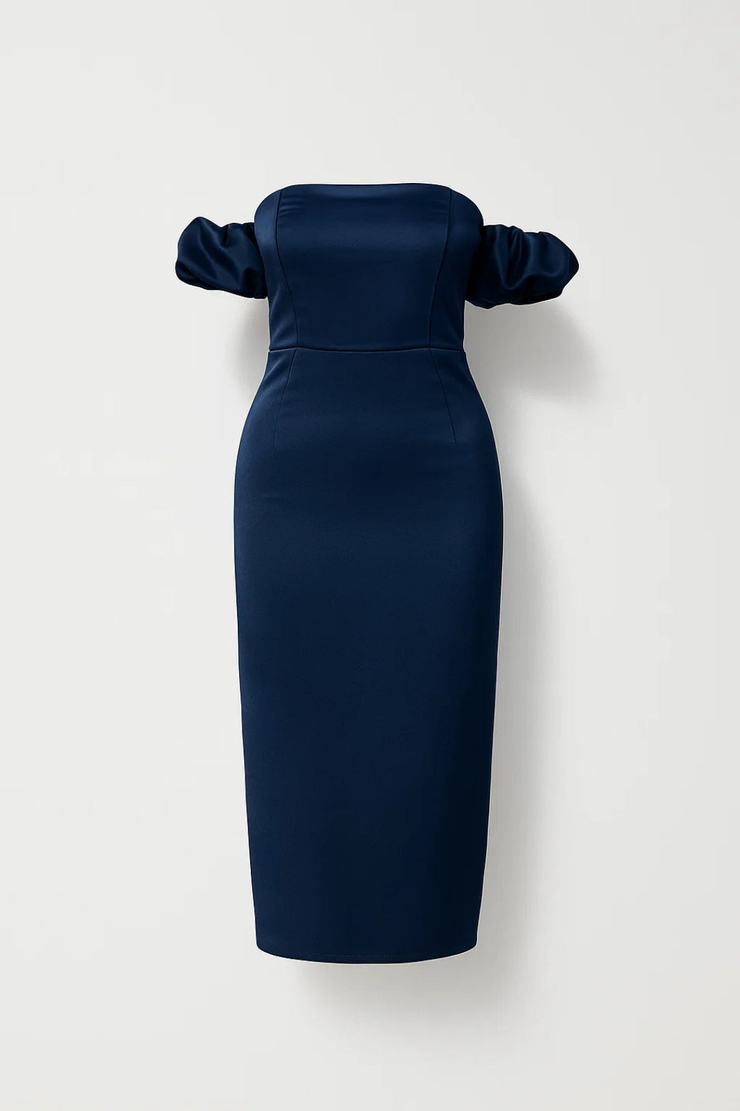 Off-the-Shoulder Midi Dress with Puff Sleeves - Valentina