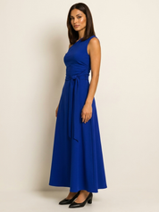 One-shoulder maxi dress with a waist belt - Celeste