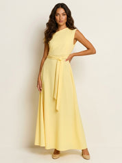 One-shoulder maxi dress with a waist belt - Celeste