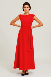 One-shoulder maxi dress with a waist belt - Celeste