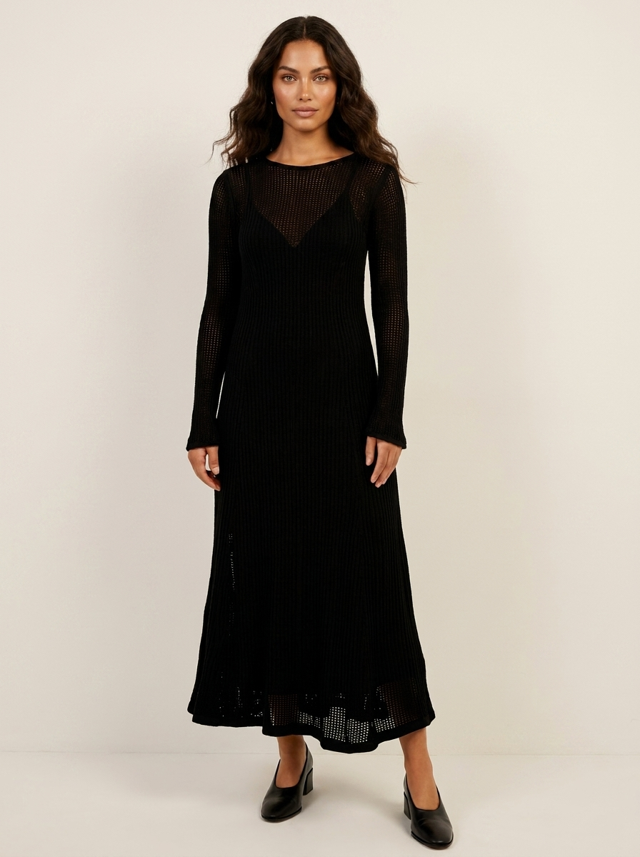 Open Knit Maxi Dress - Mila