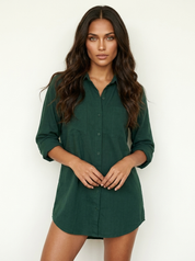 Oversized Shirt with Chest Pockets - Sabrina