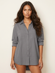 Oversized Shirt with Chest Pockets - Sabrina