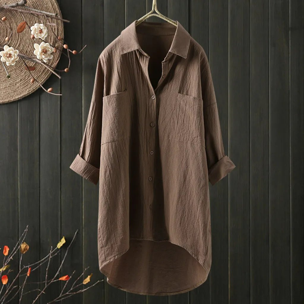 Oversized Shirt with Chest Pockets - Sabrina