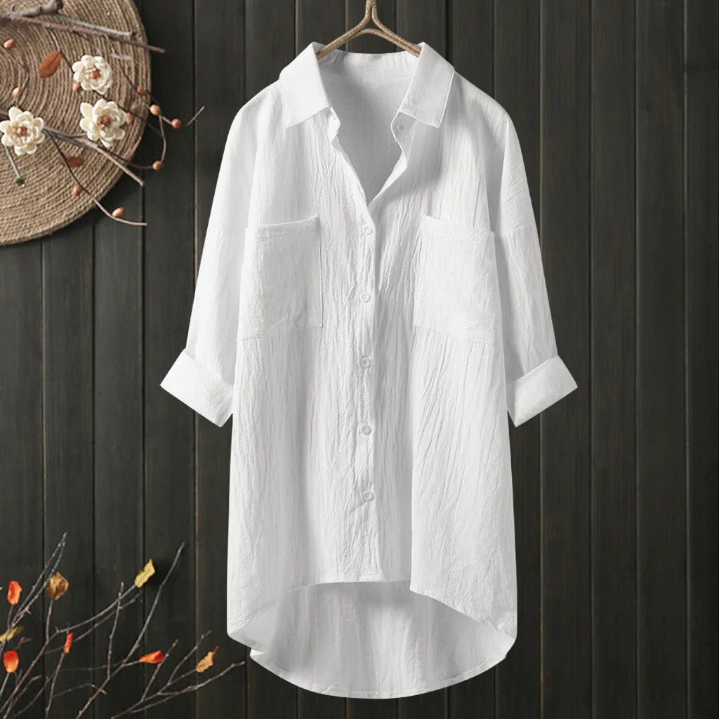 Oversized Shirt with Chest Pockets - Sabrina