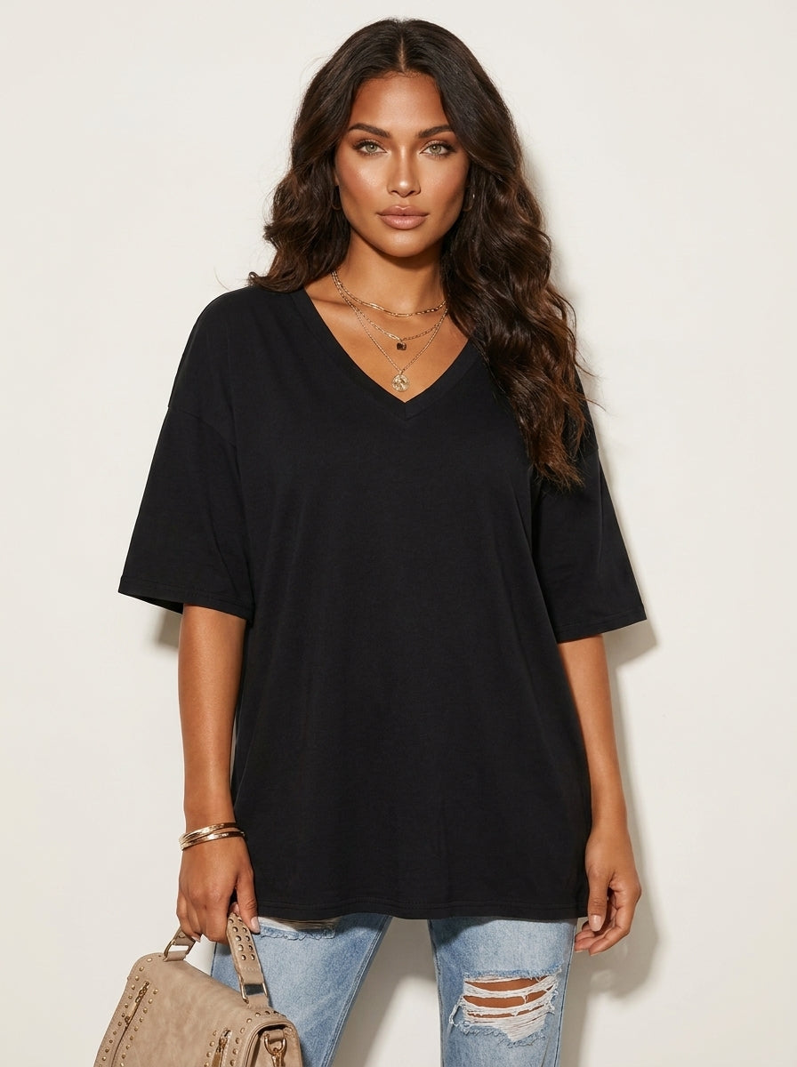 Oversized V-Neck T-Shirt - Sophie