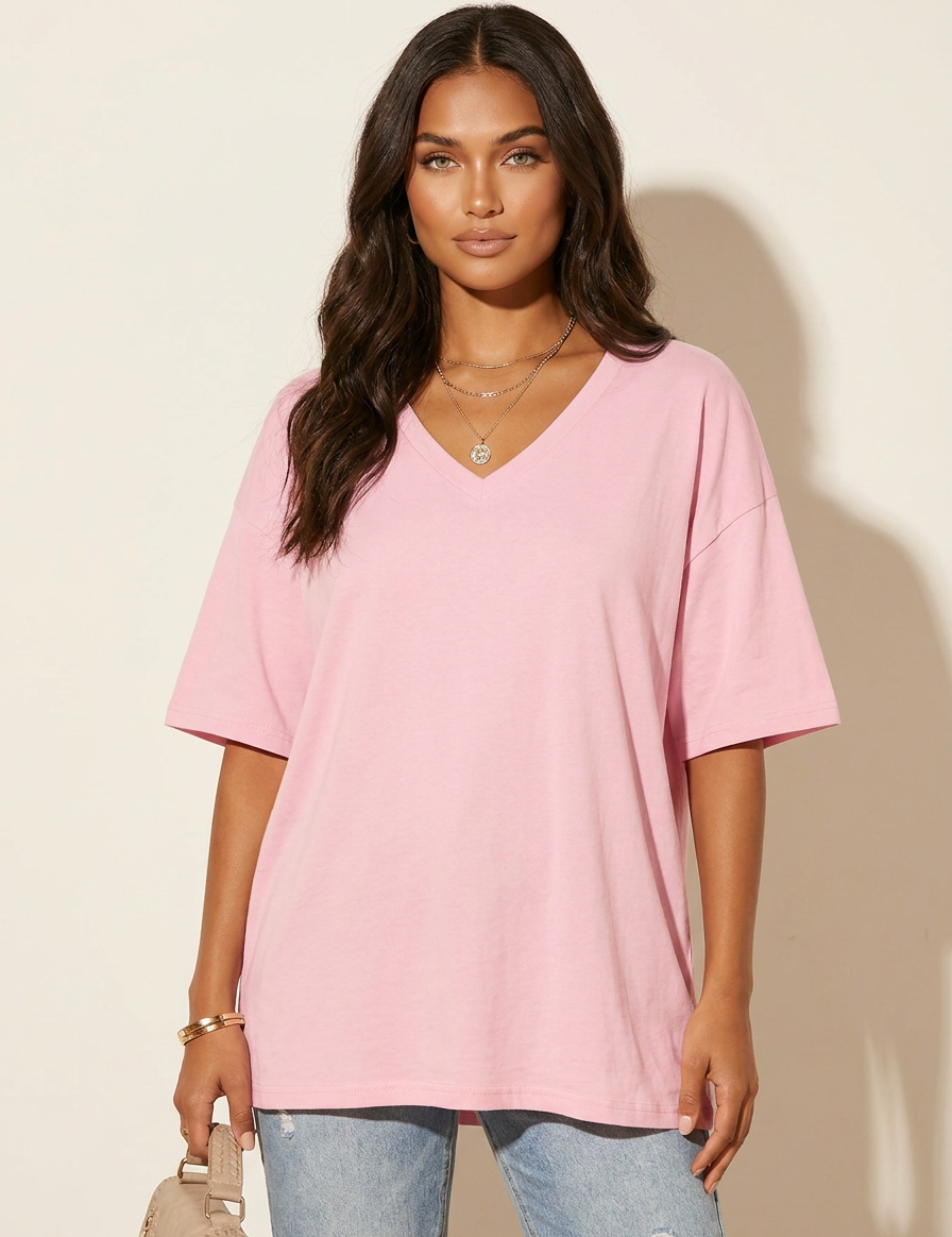 Oversized V-Neck T-Shirt - Sophie