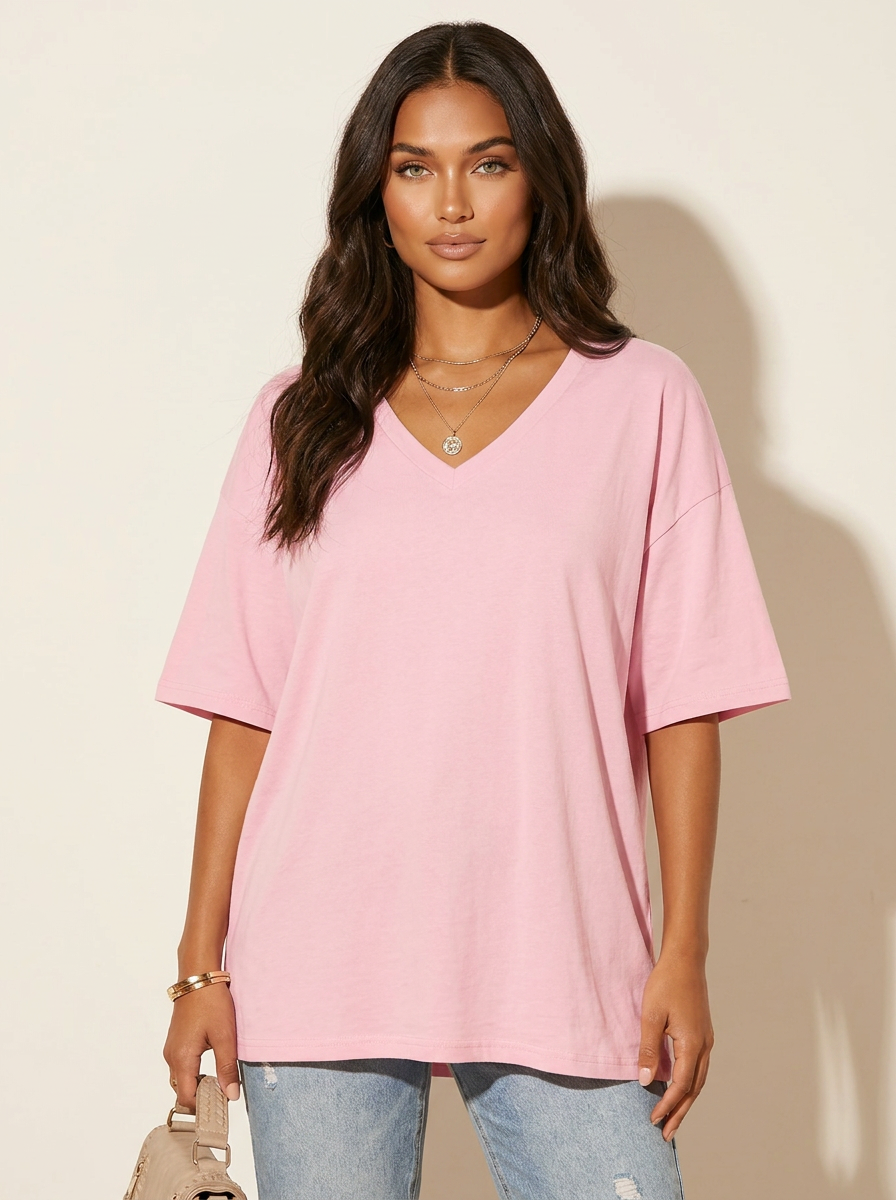Oversized V-Neck T-Shirt - Sophie