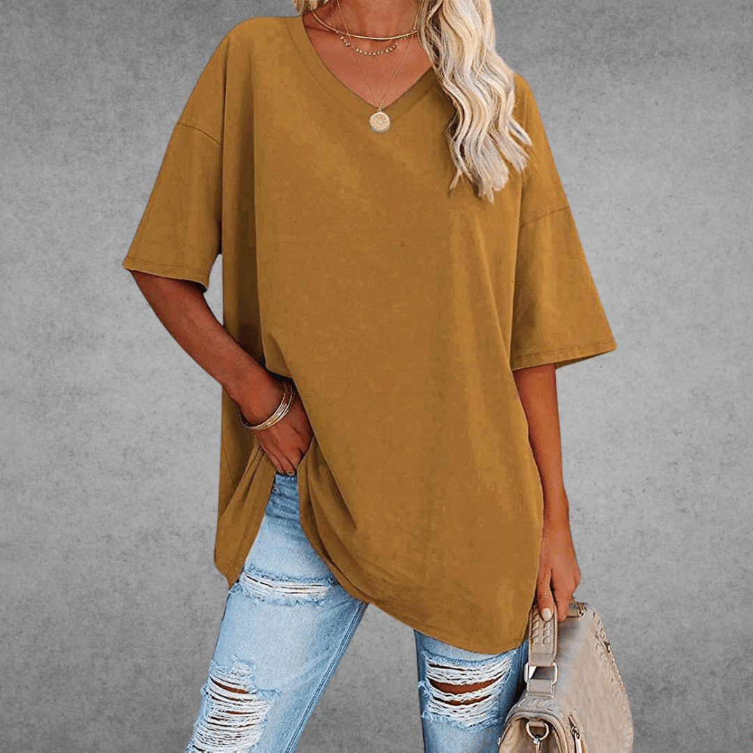 Oversized V-Neck T-Shirt - Sophie