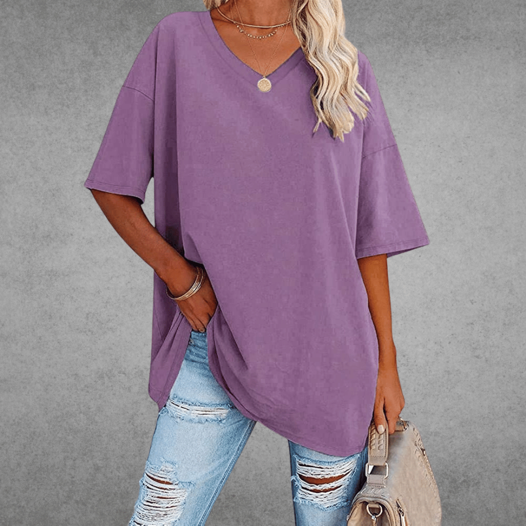 Oversized V-Neck T-Shirt - Sophie