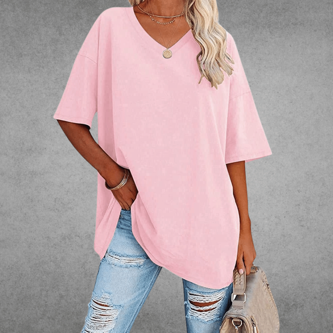 Oversized V-Neck T-Shirt - Sophie