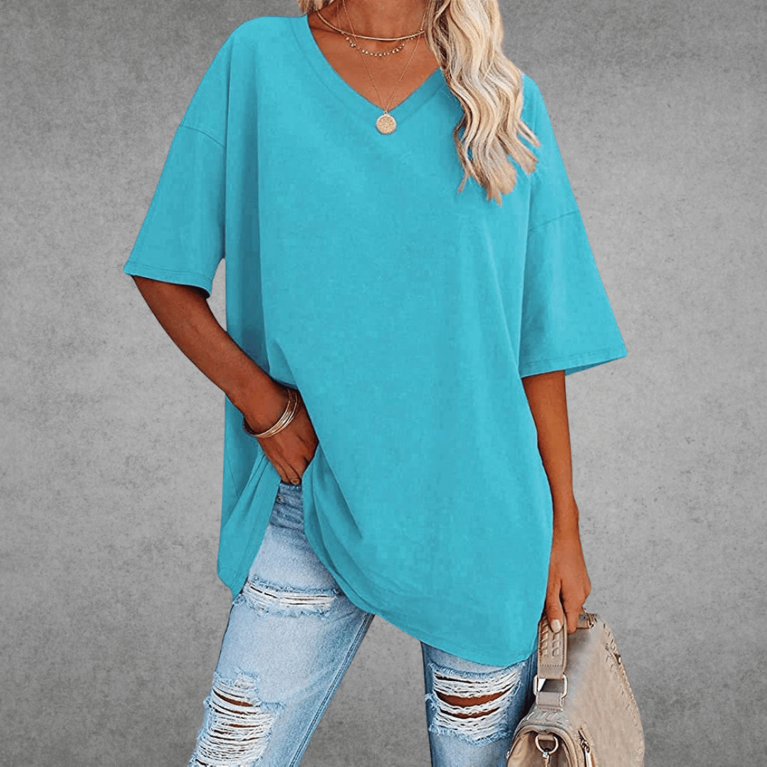 Oversized V-Neck T-Shirt - Sophie
