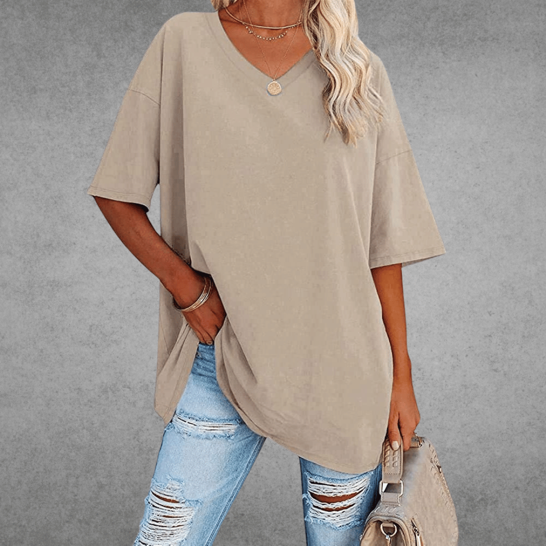 Oversized V-Neck T-Shirt - Sophie