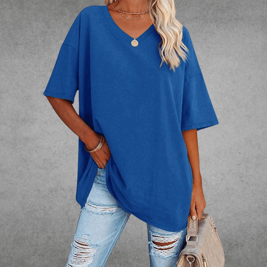 Oversized V-Neck T-Shirt - Sophie