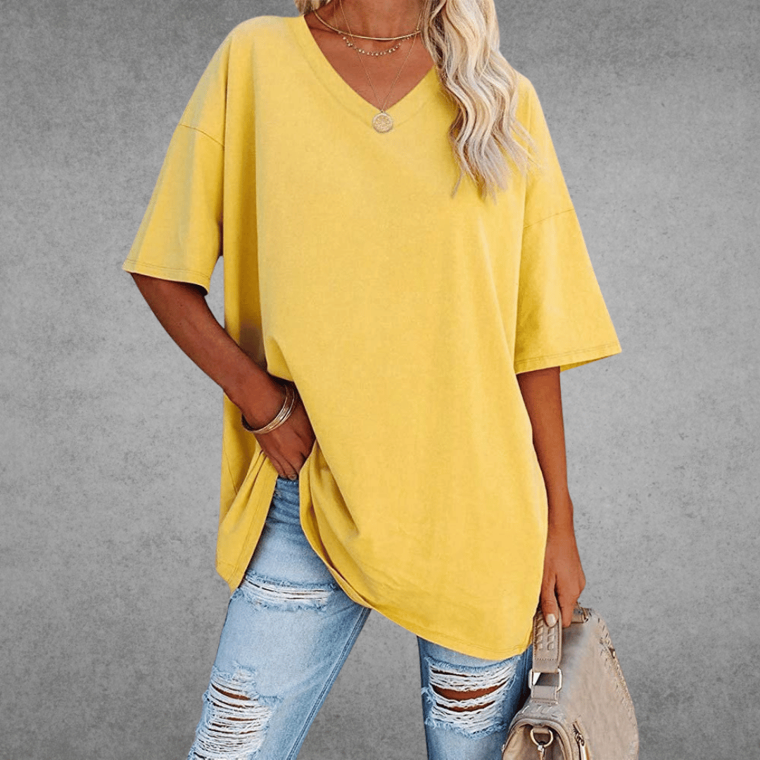 Oversized V-Neck T-Shirt - Sophie